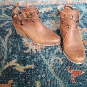 Betsey Johnson Brown Studded Ankle Boots